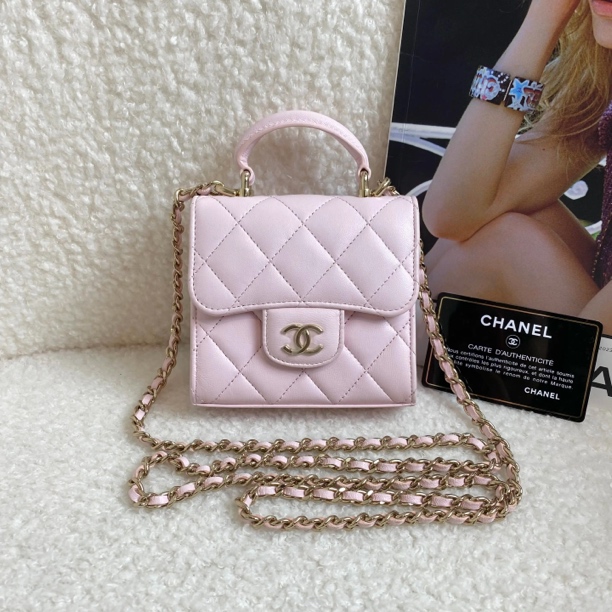 99新 Chanel/香奈儿 樱花粉手柄包/11571708/12期/代卖服务2511