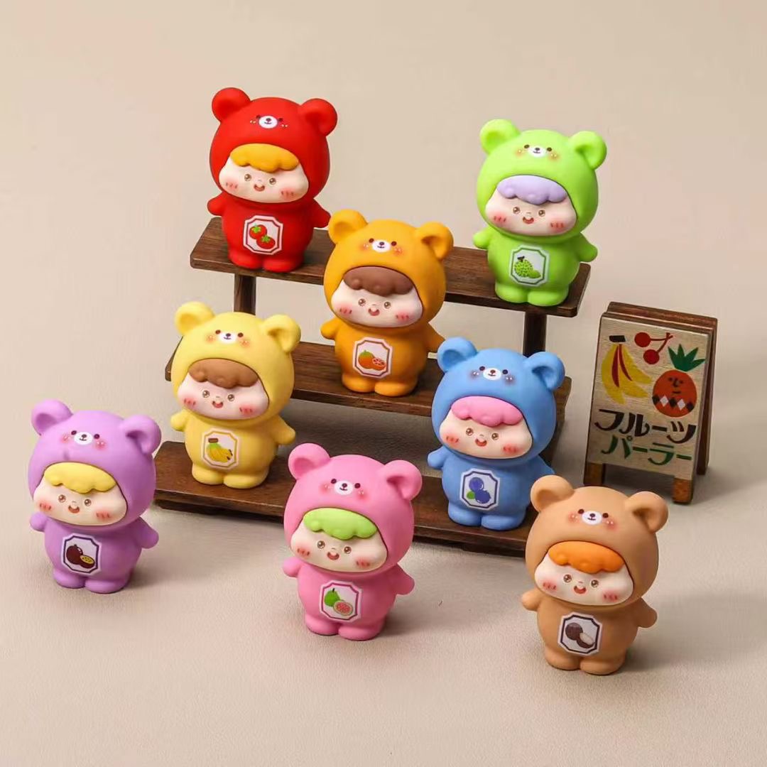 【直播拆】果蔬小熊diy摆件