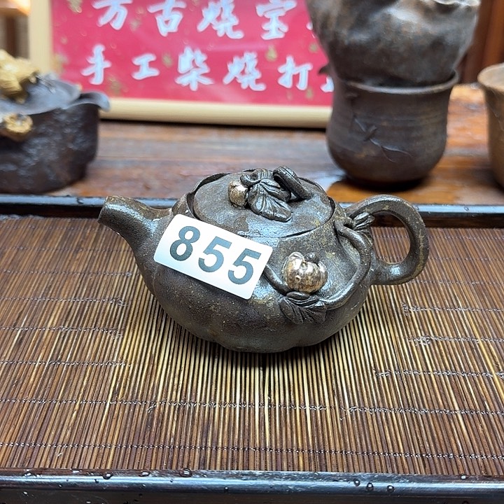 纯手工制作粗陶茶具 