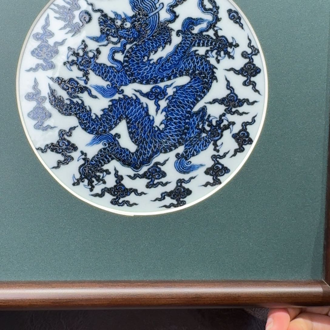 青花雯华堂手绘瓷板