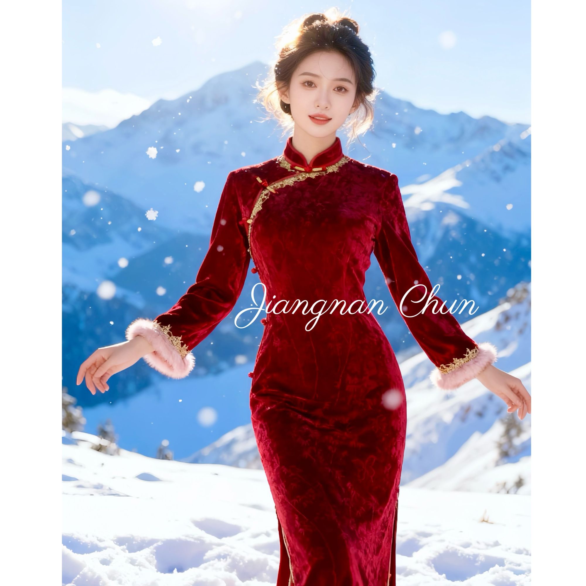 江南春【卿御】冬款加绒文艺修身高端日常旗袍奢华气质显瘦