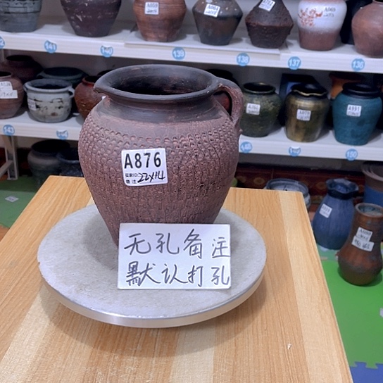 红陶手工制作工艺花盆