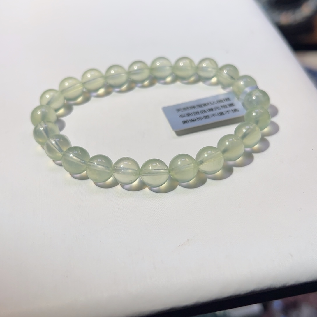 *****葡萄石未镶嵌手串8m祖宗级绿葡萄石