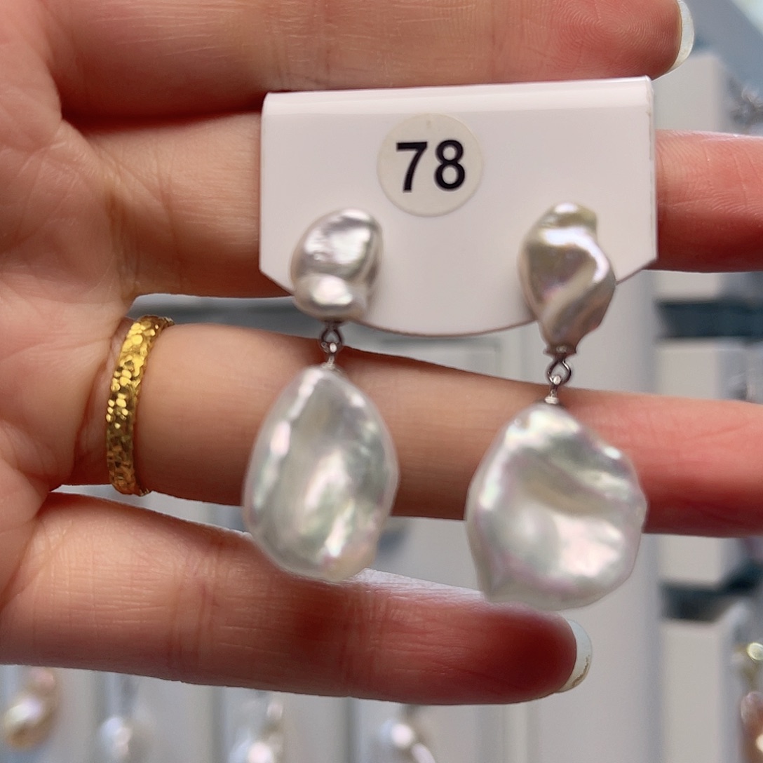 银S925镶嵌淡水珍珠耳饰妲****宠