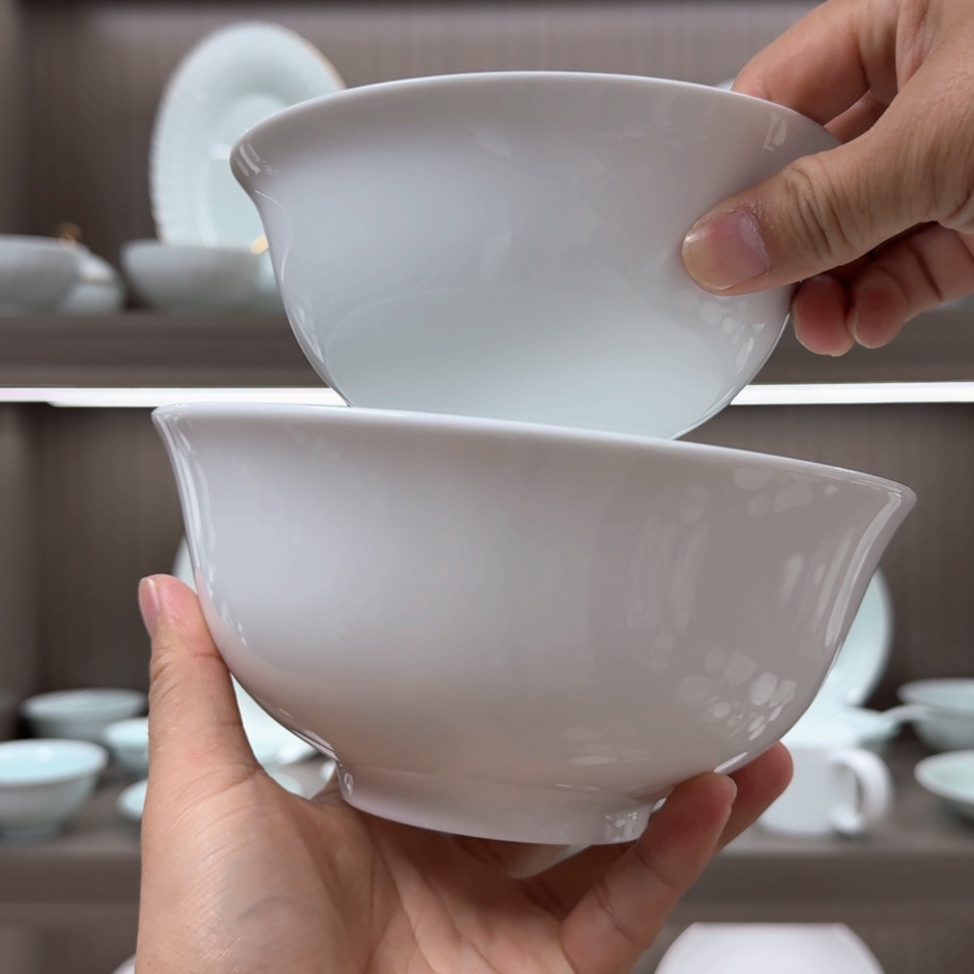 白瓷纯白色6寸面碗1个7寸面碗1个