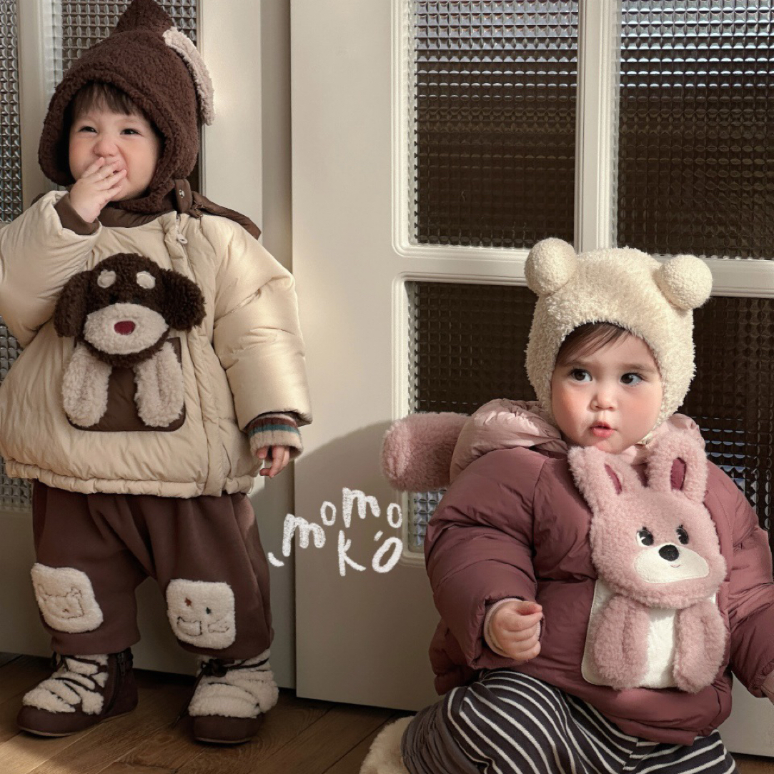 丸纸卡通玩偶小狗小兔羽绒服