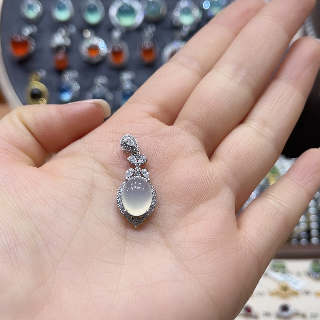 银S925镶嵌戒指烟晶