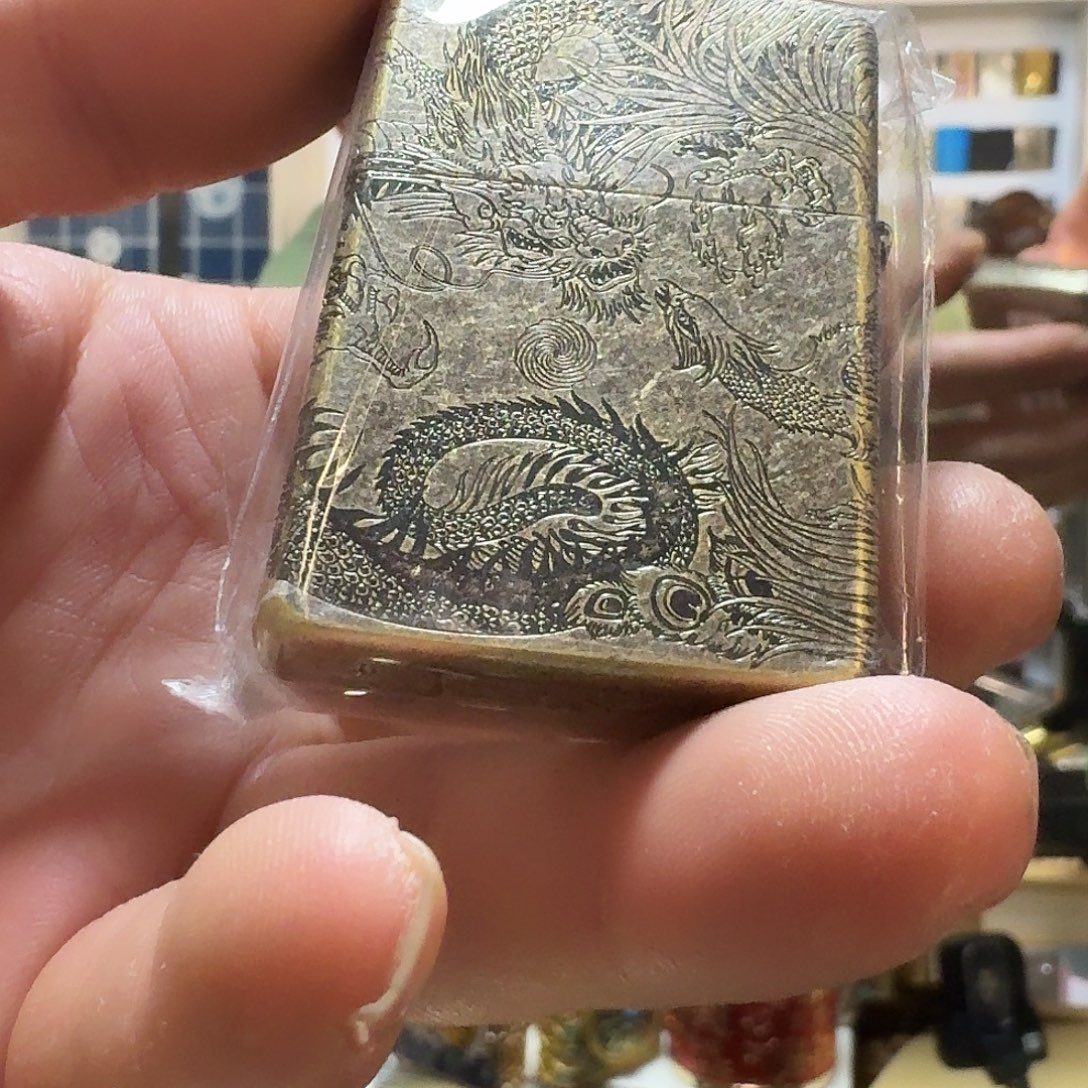 佐罗二代青铜龙凤呈祥煤油打火机