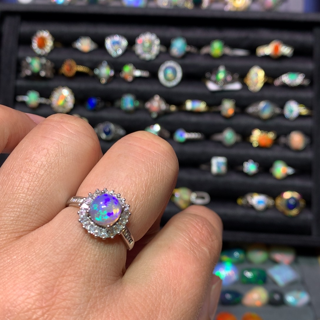 欧泊戒指款式银S925镶嵌月*啊