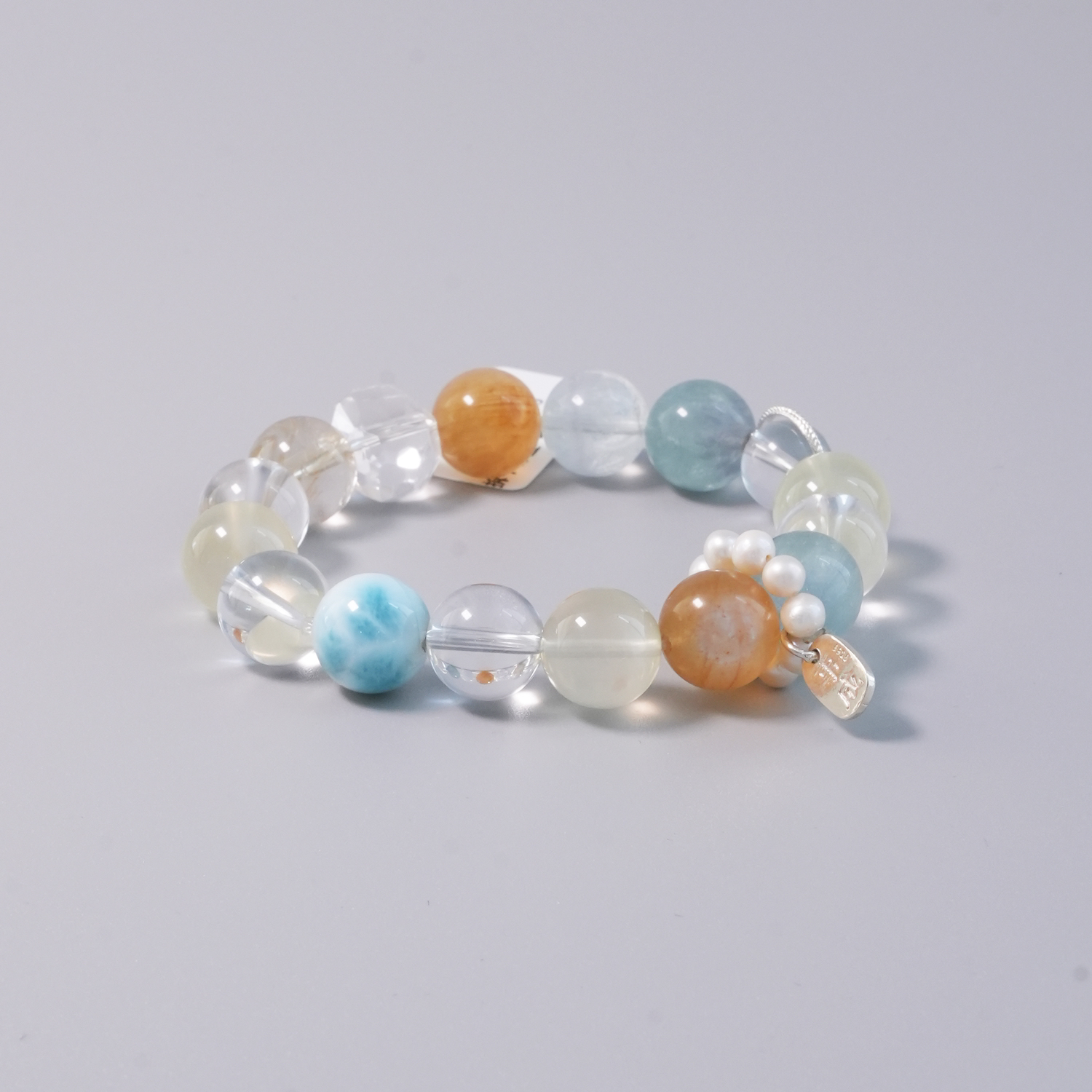 阳光海岸·金发晶、橙月光、净体白水晶、拉丝萤石、白水晶