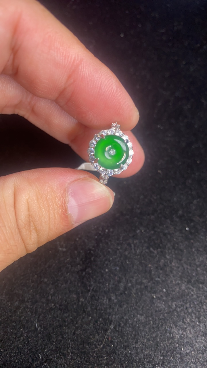 天然A货平安扣戒指