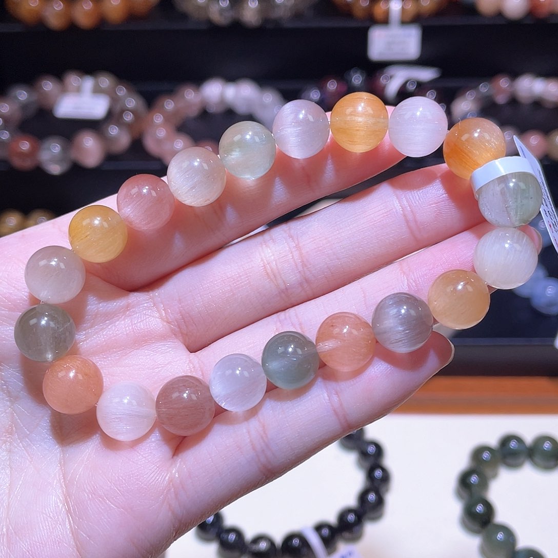 水晶手链未镶嵌兔毛手链，晶体通透10+