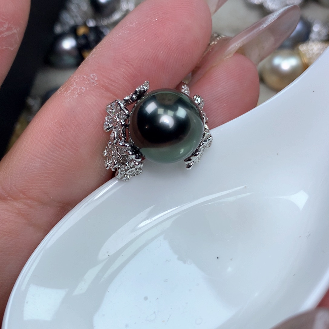 海水珍珠戒指银S925镶嵌
