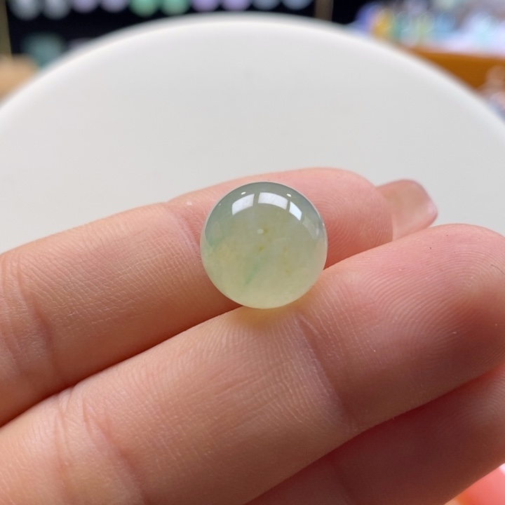 翡翠吊坠(不含链)未镶嵌翡翠雪梨黄圆珠