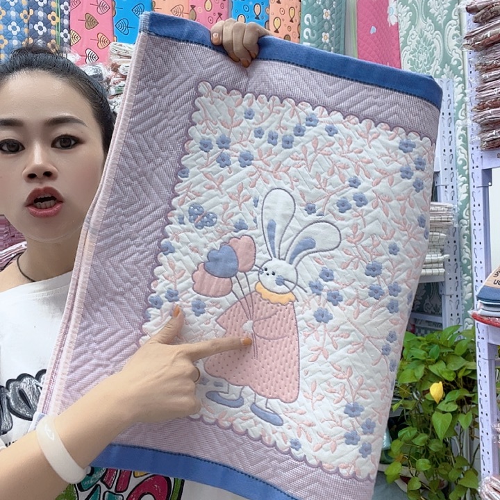 棉蓝色小花兔纯棉