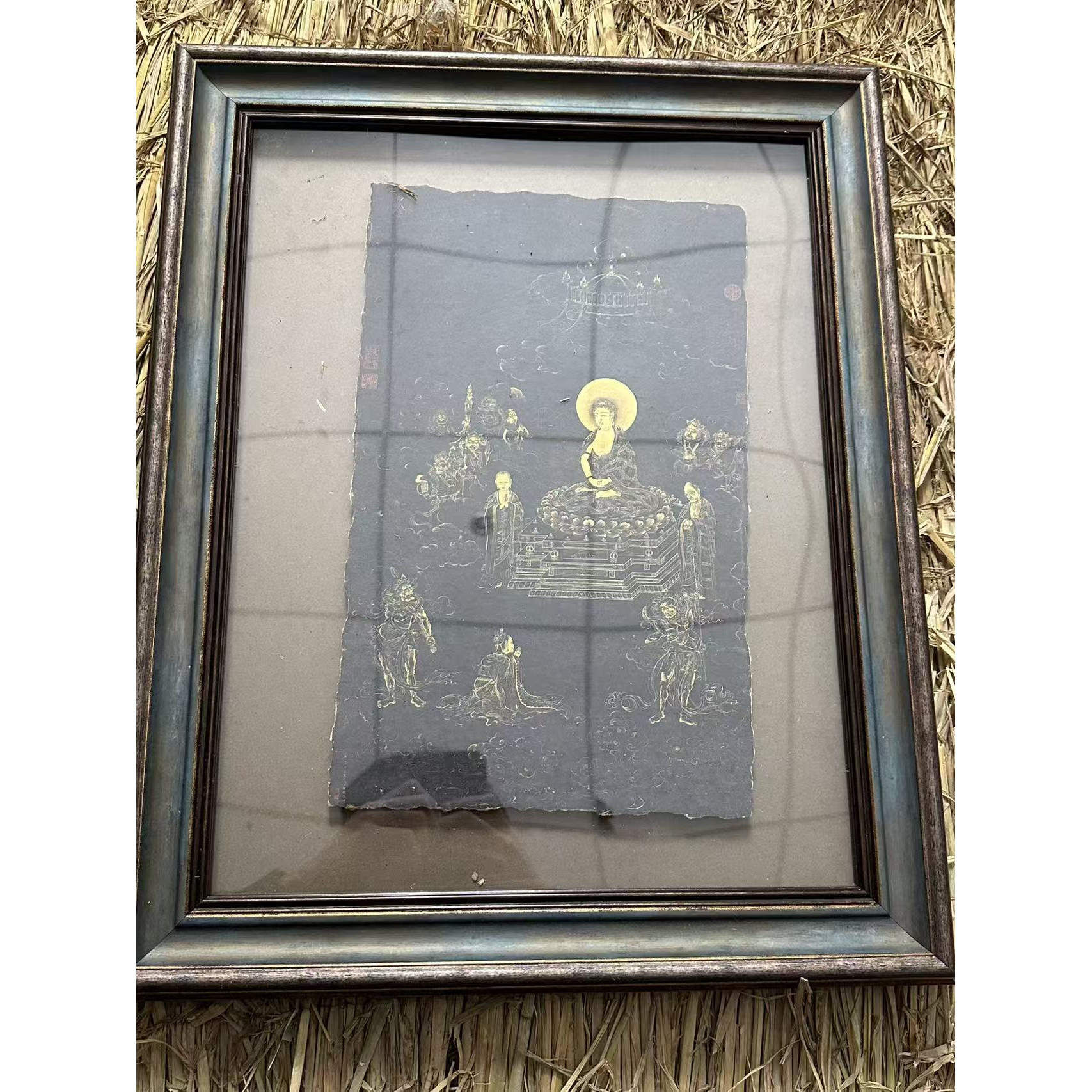 高端精品绘画类唐卡带框y4