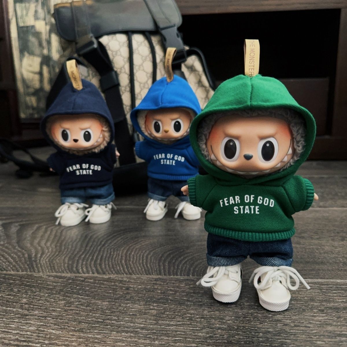 【仅衣服】盲盒拉布布衣服连帽卫衣牛仔裤套装LABUBU公仔着替娃衣