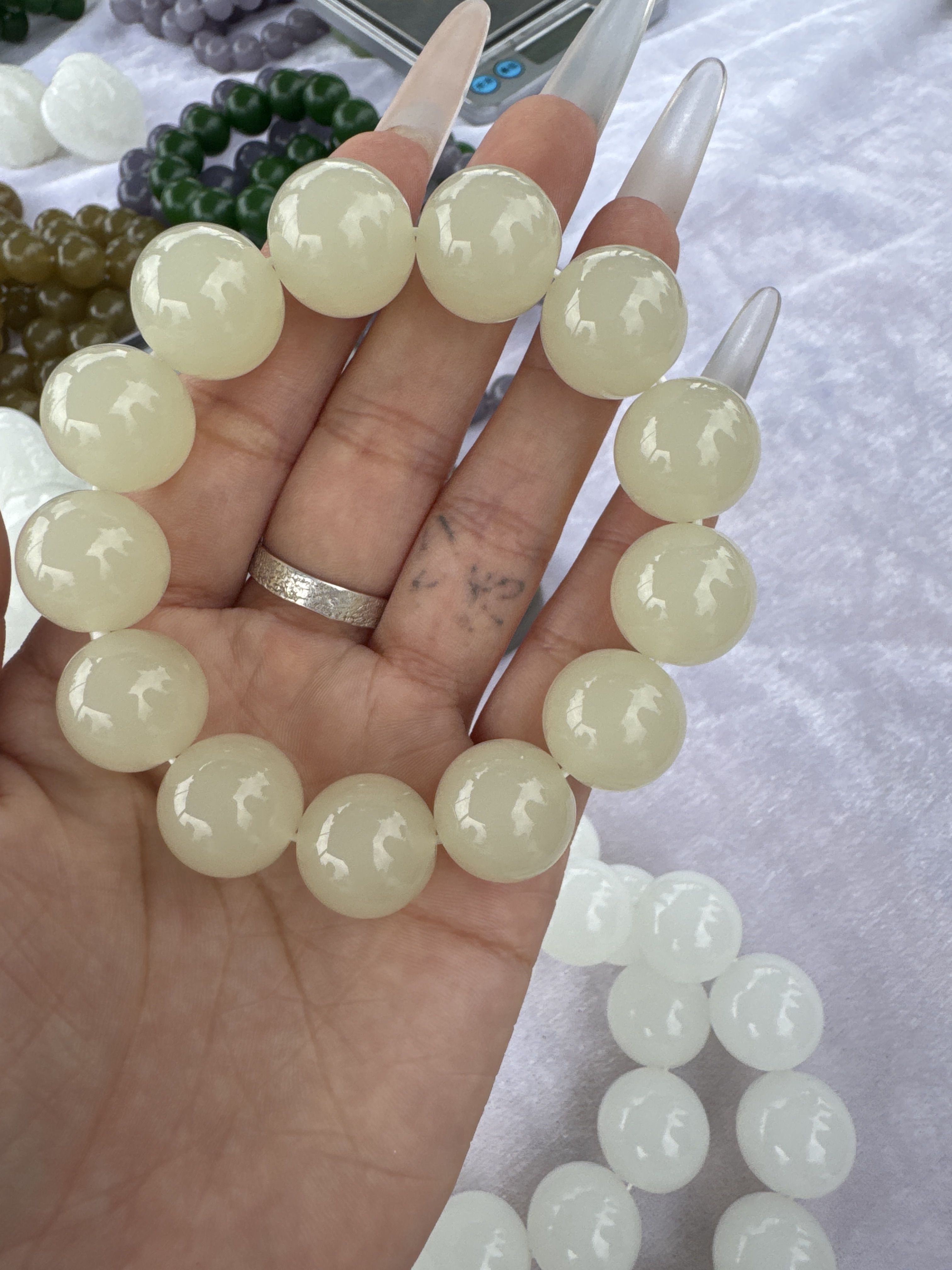 高端精品暖白手串 卡16