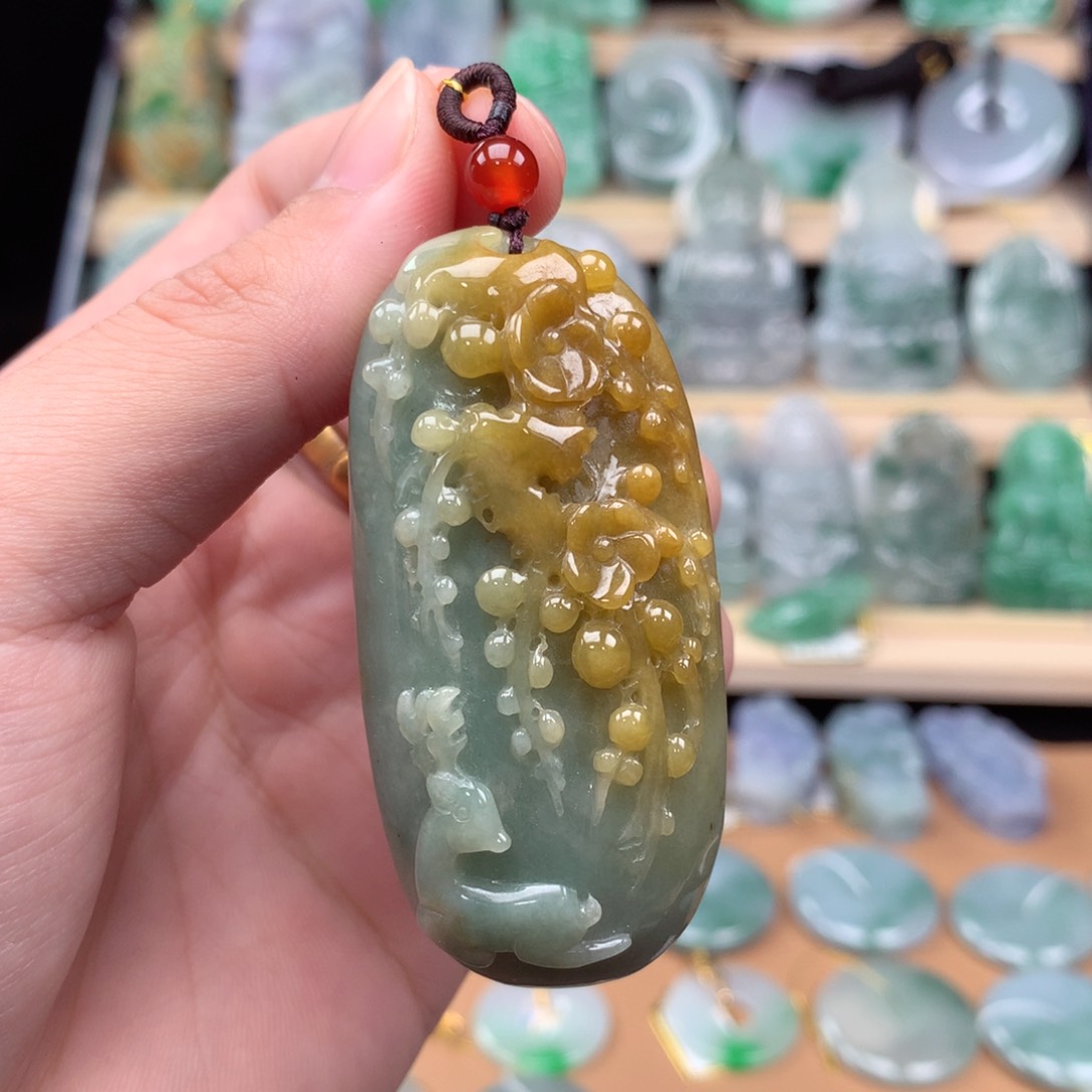 翡翠颈饰未镶嵌天然翡翠A货平安扣