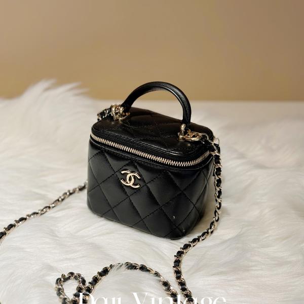大吉中古/Chanel香奈儿黑金手柄小盒子斜挎包