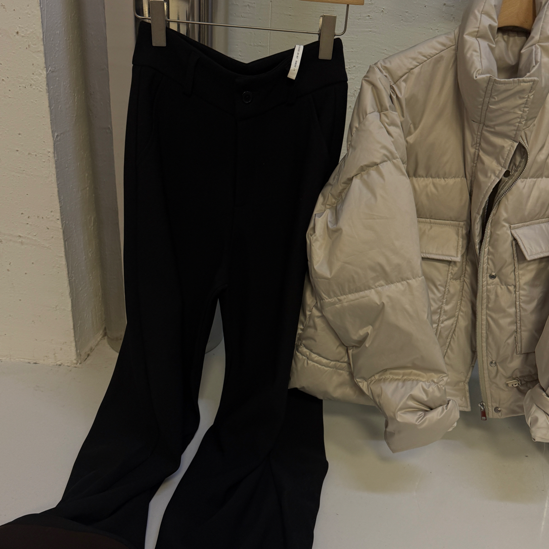 顾奈#加绒显瘦黑色桶辣裤