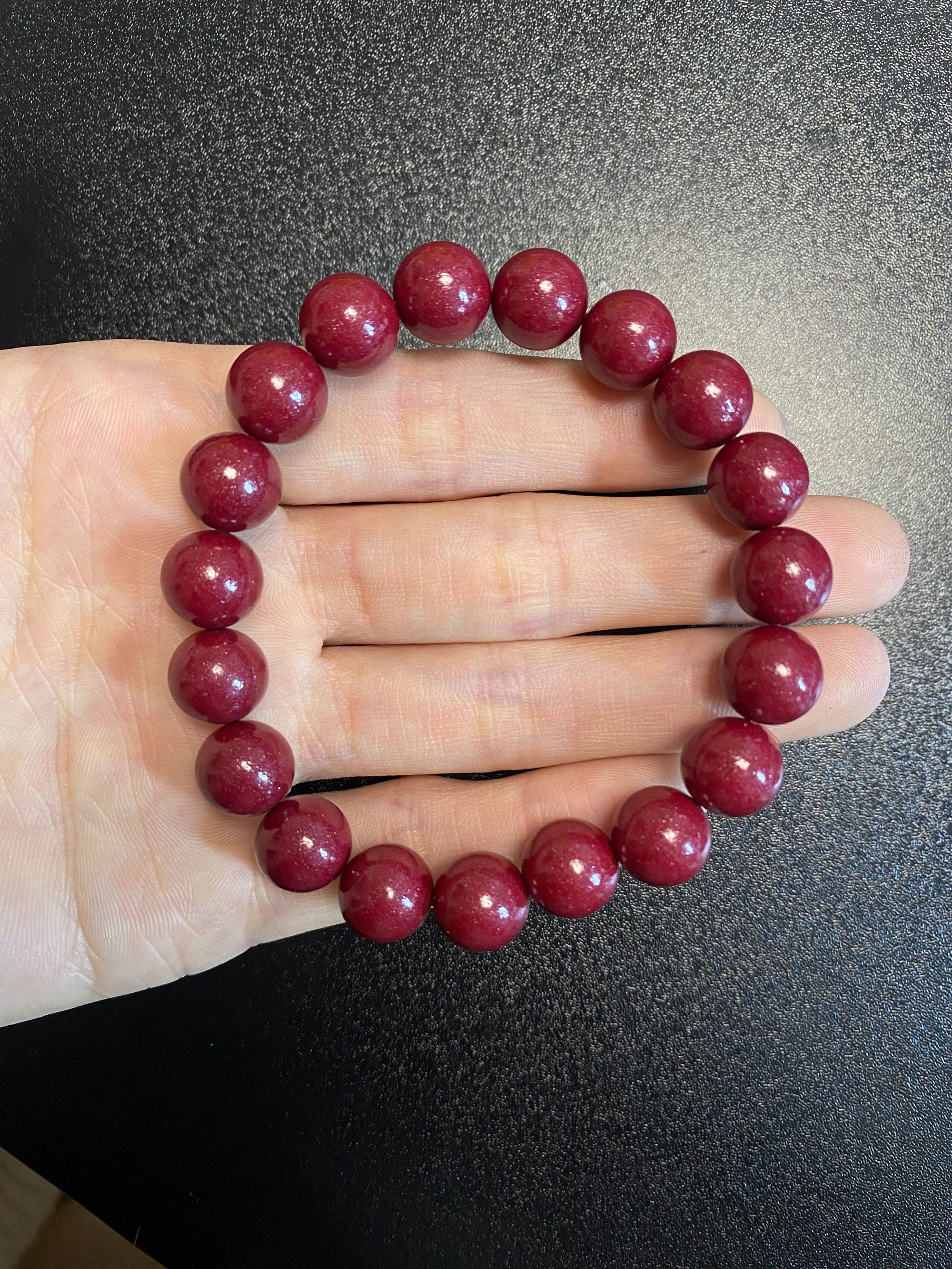 含辰砂工艺品（小何严选珠宝）朱砂手串约10mm多样性发一件