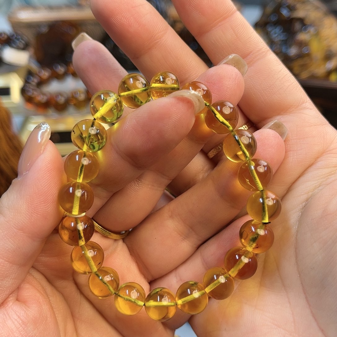 琥珀手链未镶嵌缅甸琥珀金珀手串9+