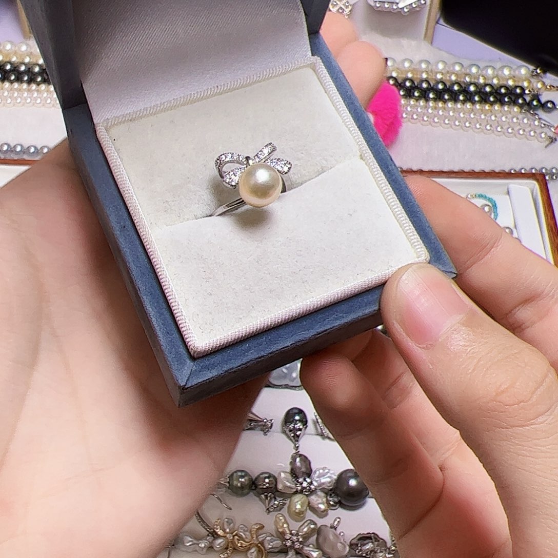 海水珍珠戒指银S925镶嵌
