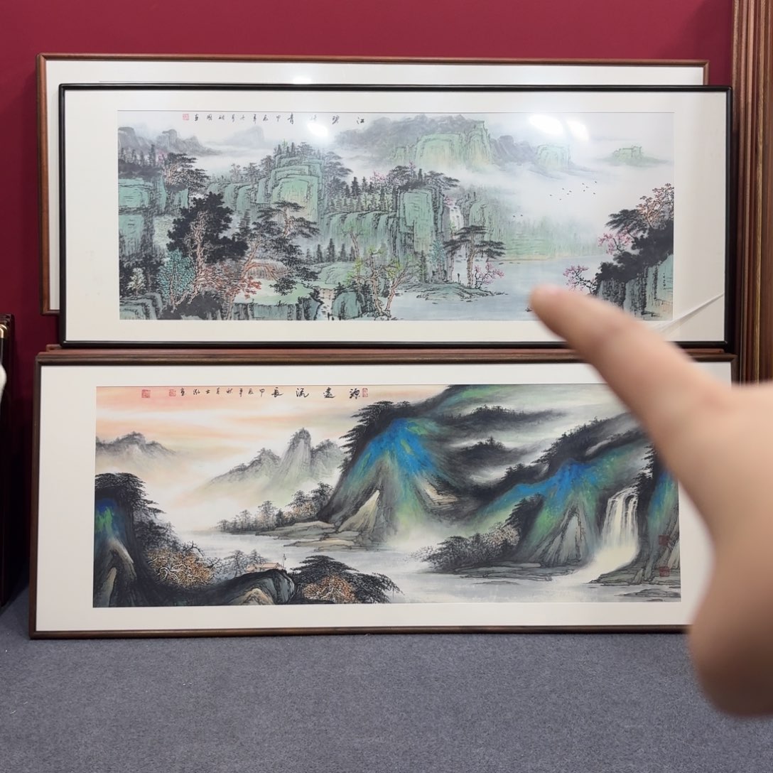 国画带框绘画210/80尺寸