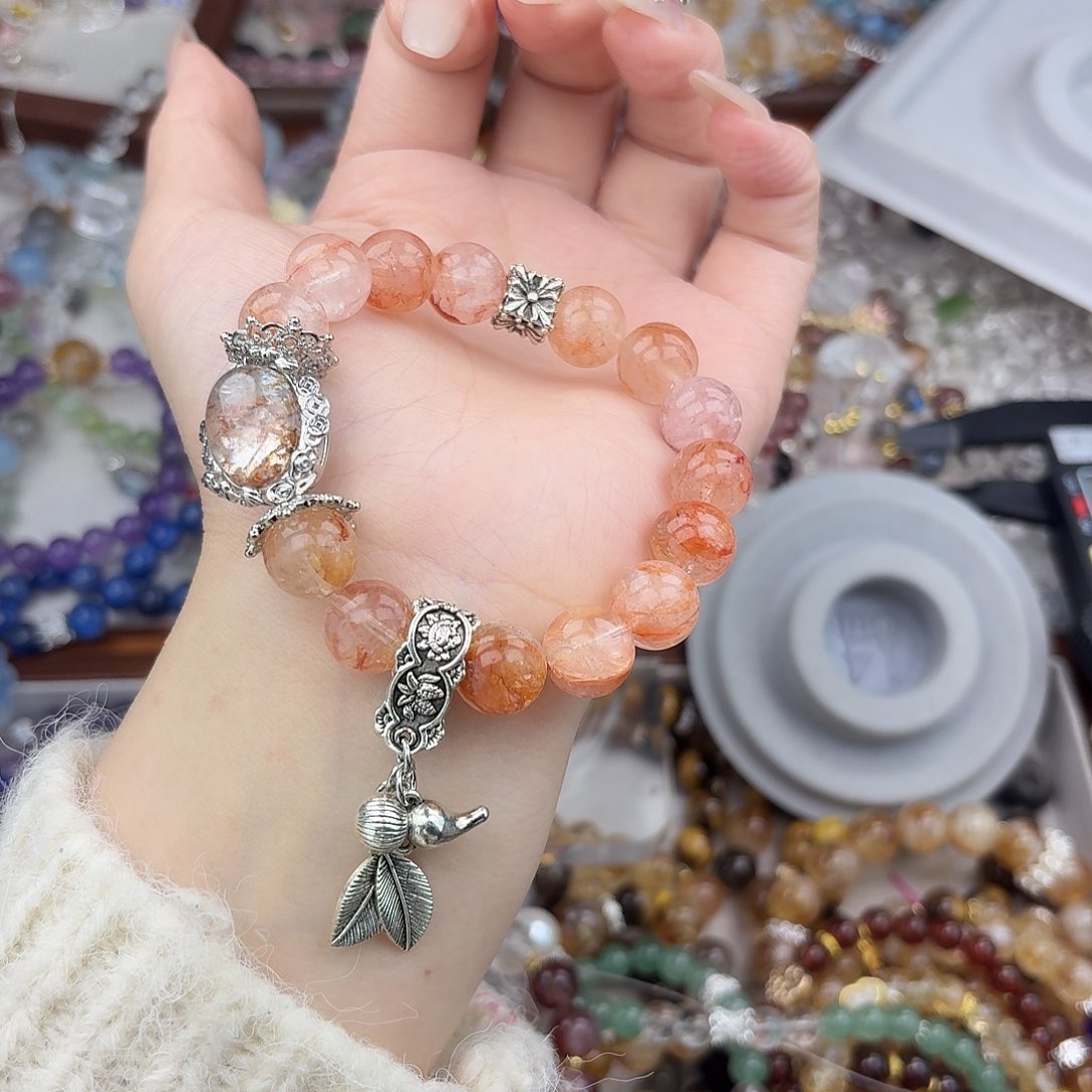 烟晶手链银S925镶嵌好