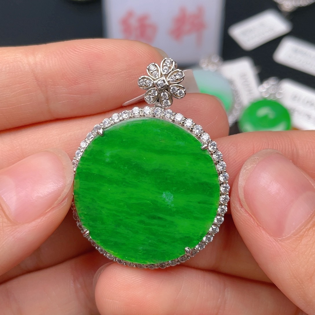 【闪购商品】翡翠吊坠(不含链)银S925镶嵌
