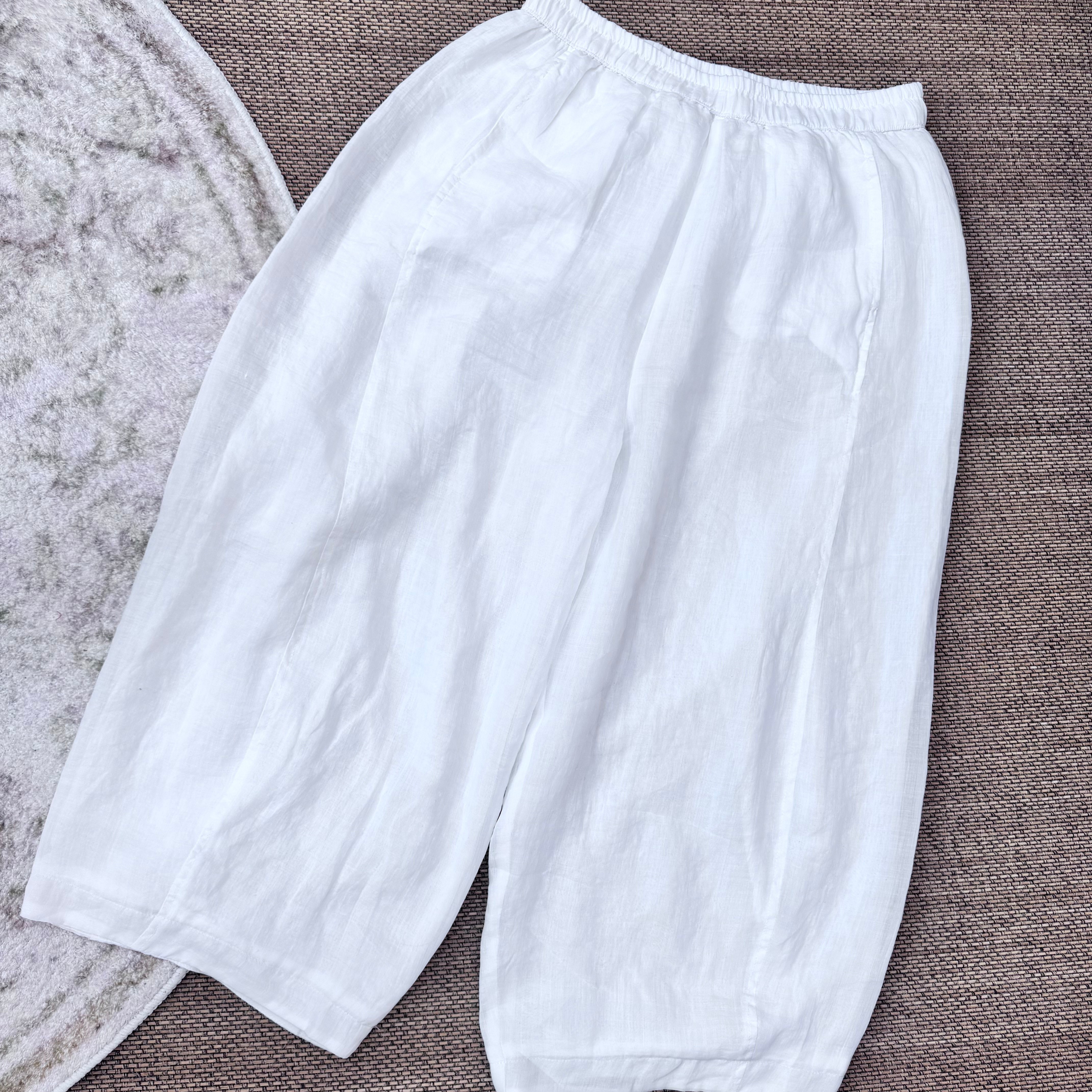 26101苎麻直筒弯刀裤