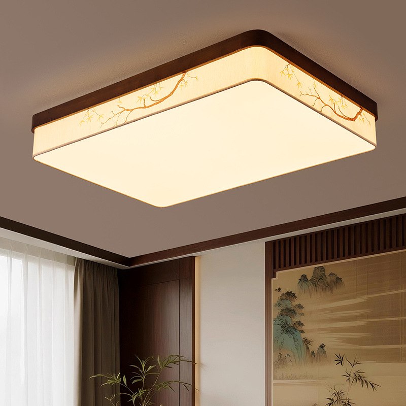 宋代美学客厅吸顶灯胡桃木色大气灯具全屋2025新款禅意书房卧室灯