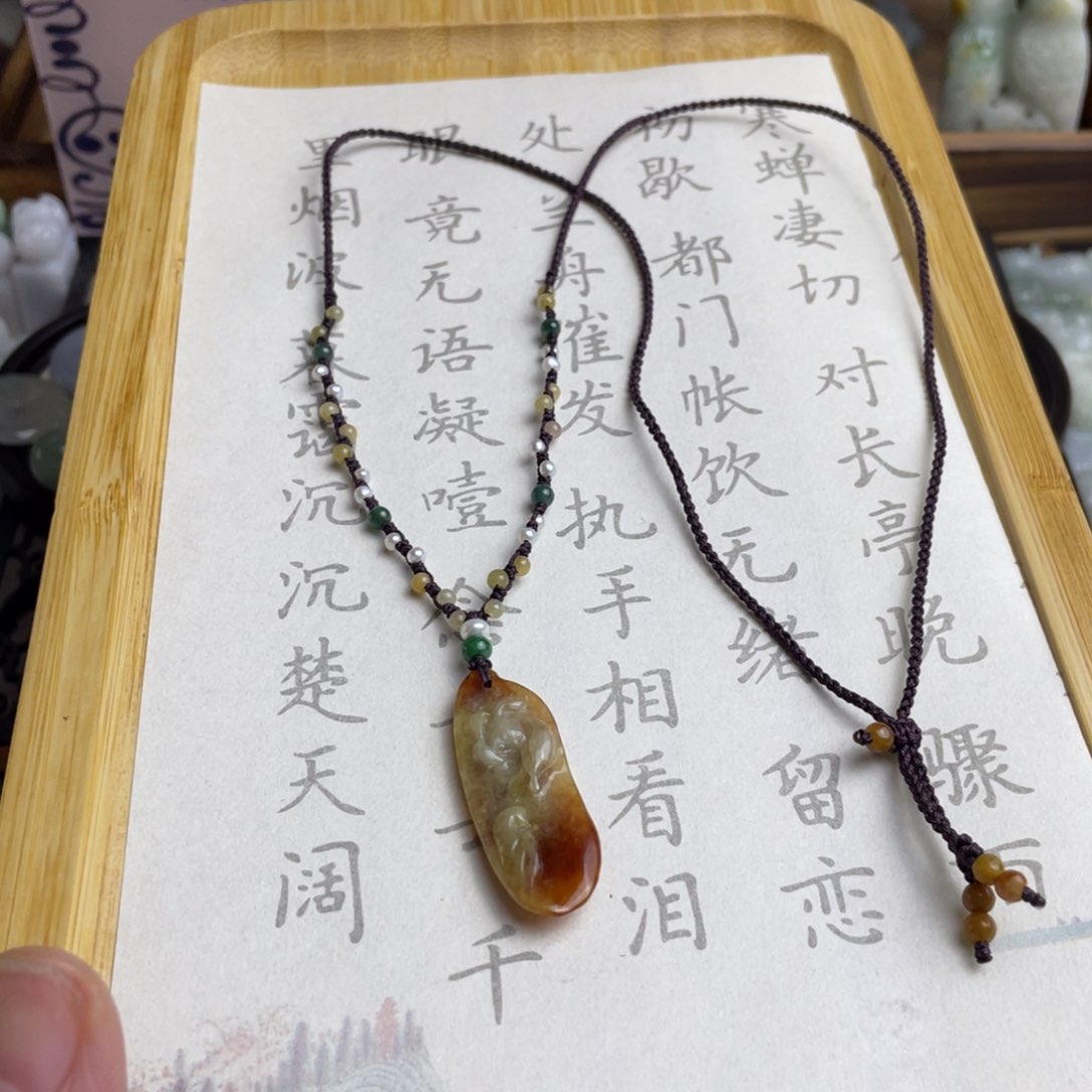 翡翠未镶嵌颈饰设计款项链