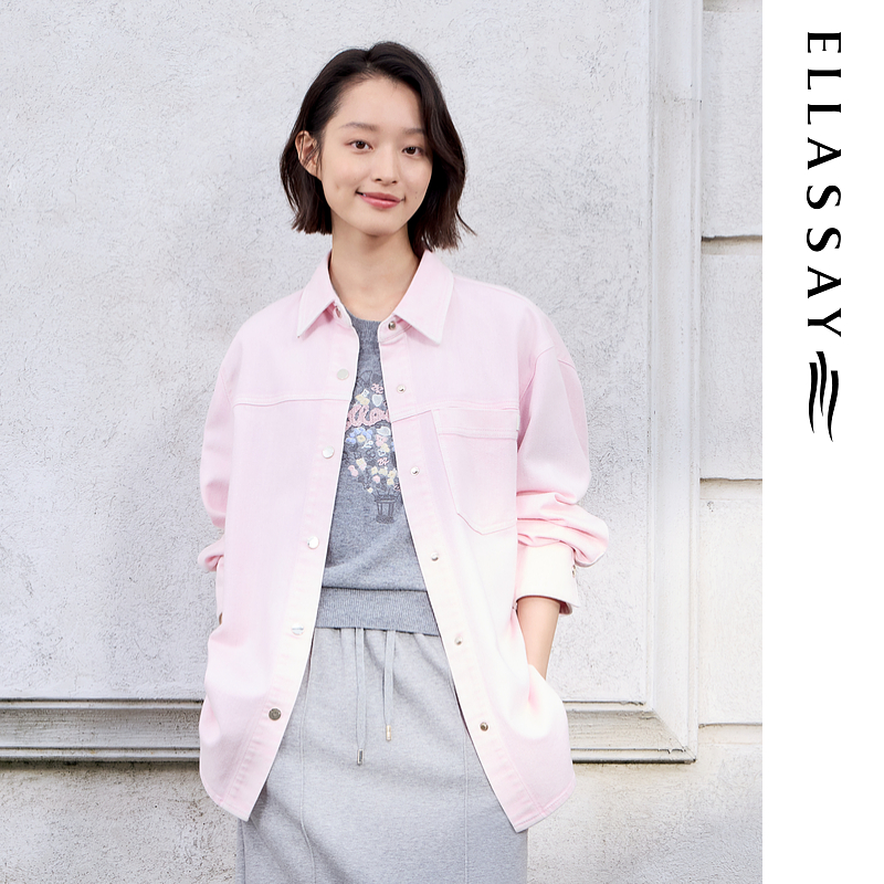 ELLASSAY歌力思2026早春新款简约舒适翻领衬衫女EWW371N01300