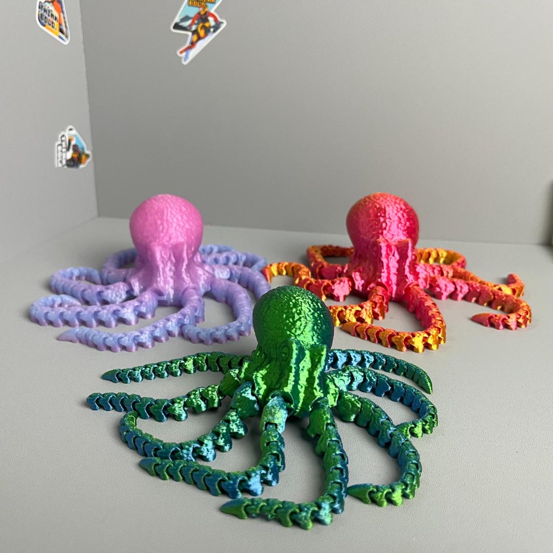 3D打印仿真大乌贼章鱼八爪鱼一体关节可活动玩具礼物摆件装饰布景