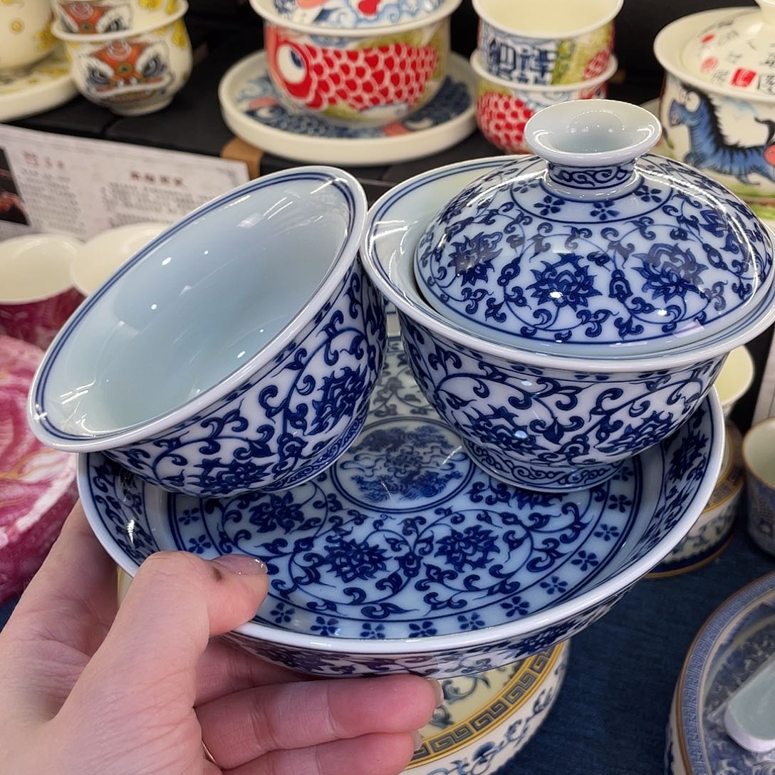 陶景德陶瓷盖碗茶具