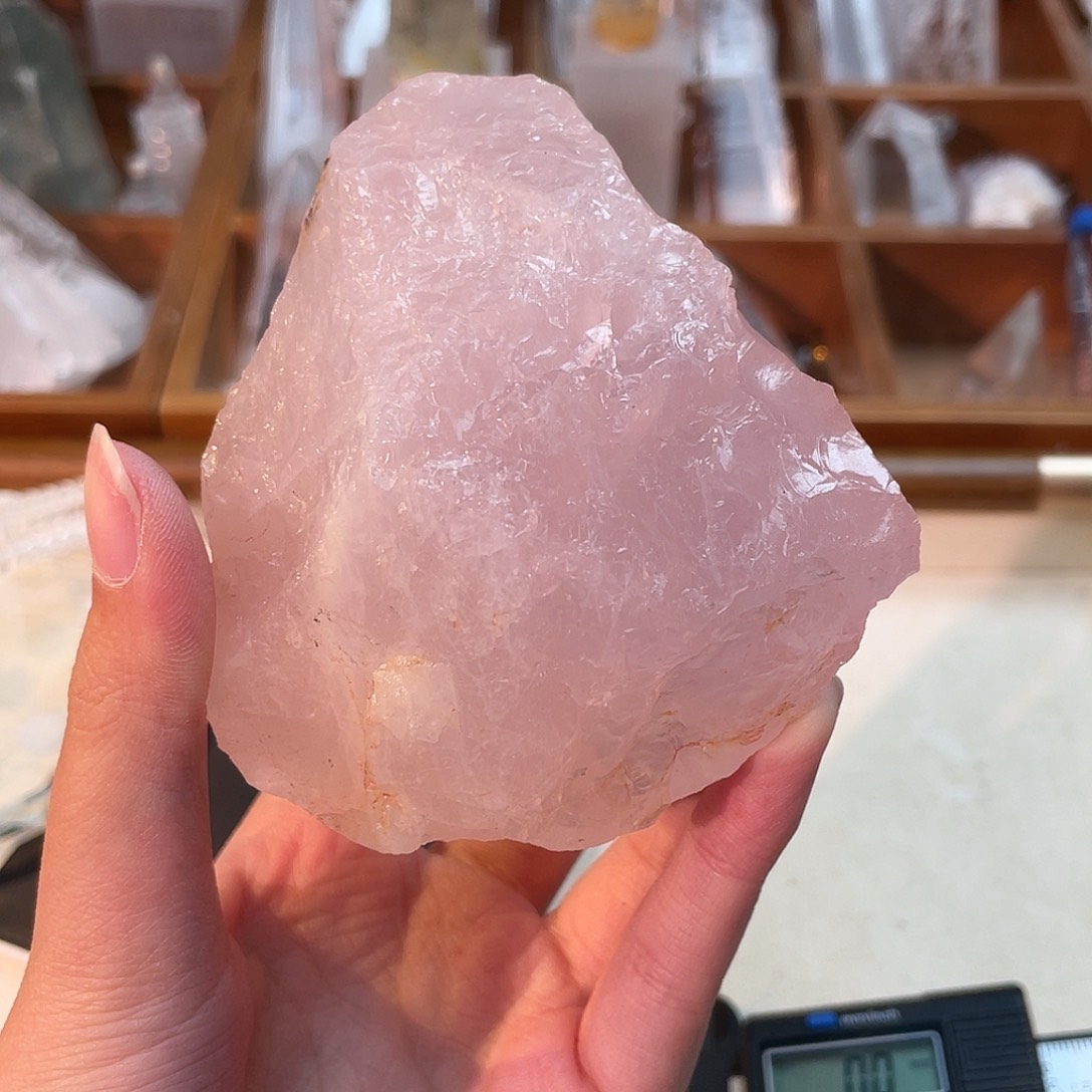 水晶手链未镶嵌粉水晶原石 144号