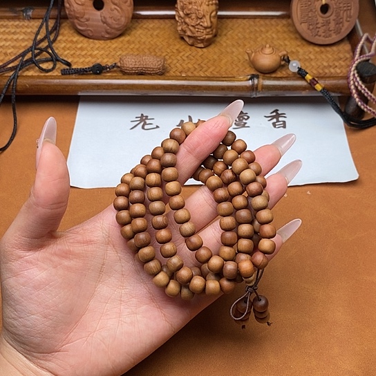 檀香木手串/手链7*8*108黑