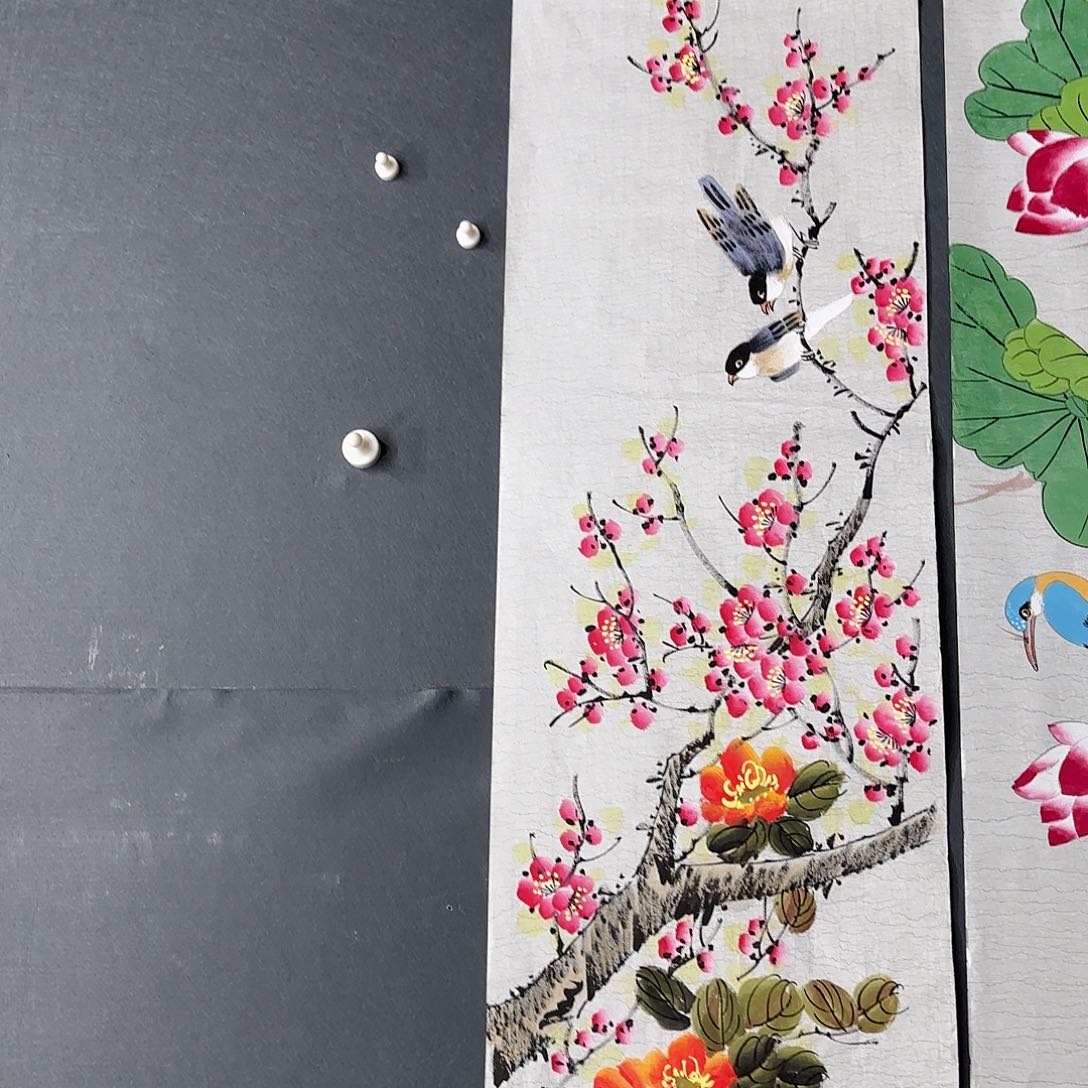 国画凌雪四尺对开童