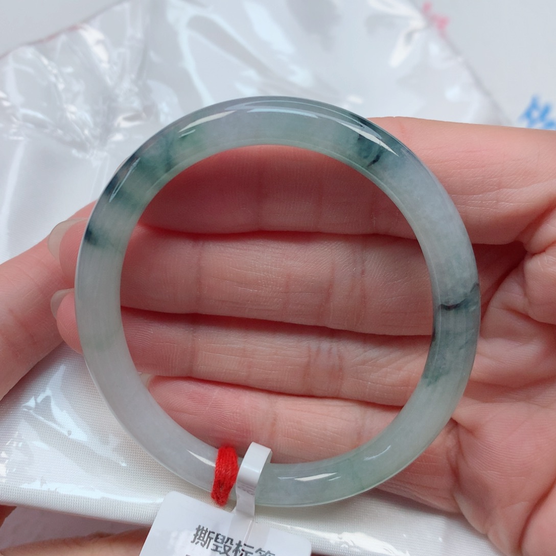 翡翠手镯未镶嵌54贵妃 冰飘蓝花