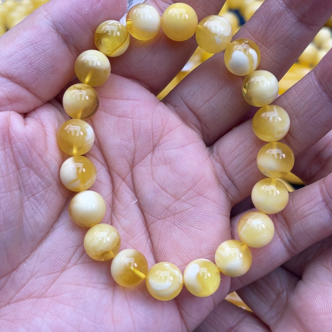 琥珀裸石未镶嵌琥珀蜜蜡9m m