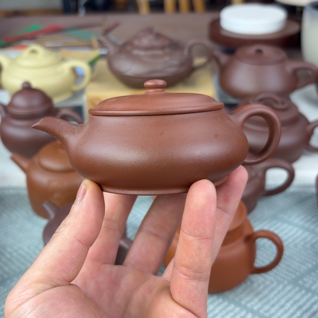 紫砂茶壶用****1瑕疵明炉 半手工 紫泥 130cc