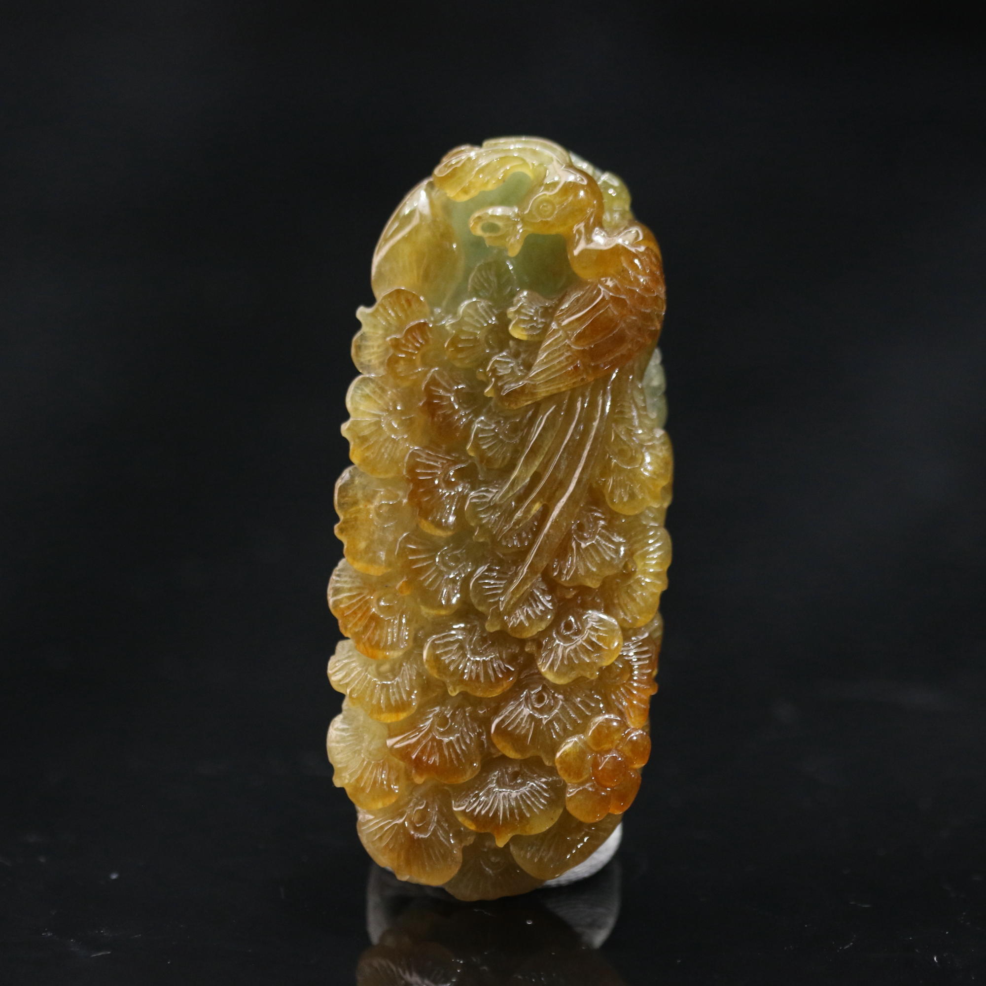 13天然缅甸翡翠A货黄翡凤凰/600241/北京中保拍卖