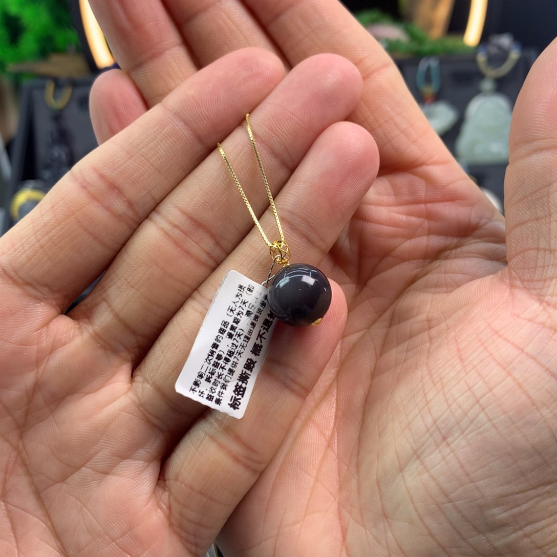 和田玉吊坠18K金镶嵌?****?