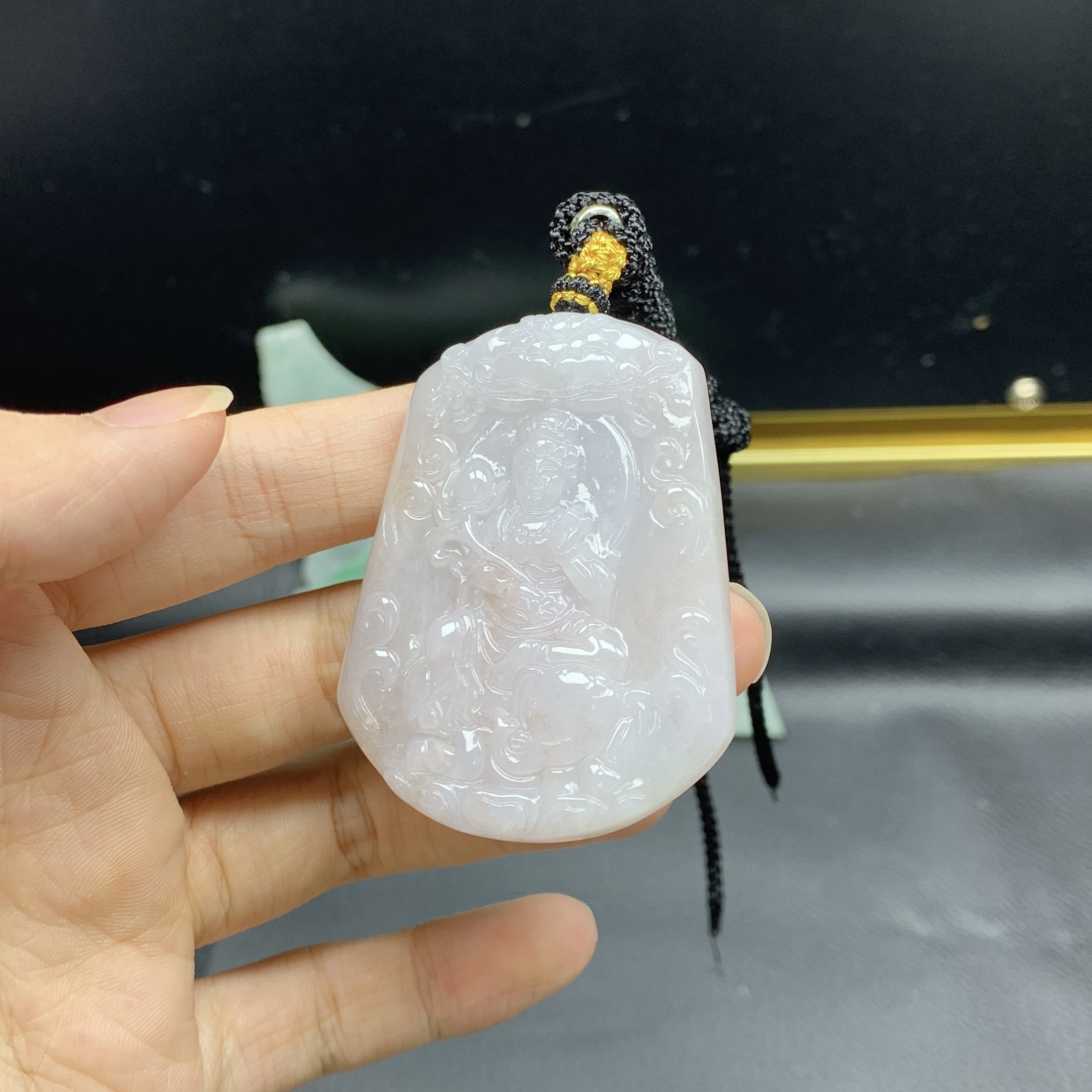 天然缅甸翡翠A货 普贤吊坠生肖龙蛇挂件守护神配饰精品百搭