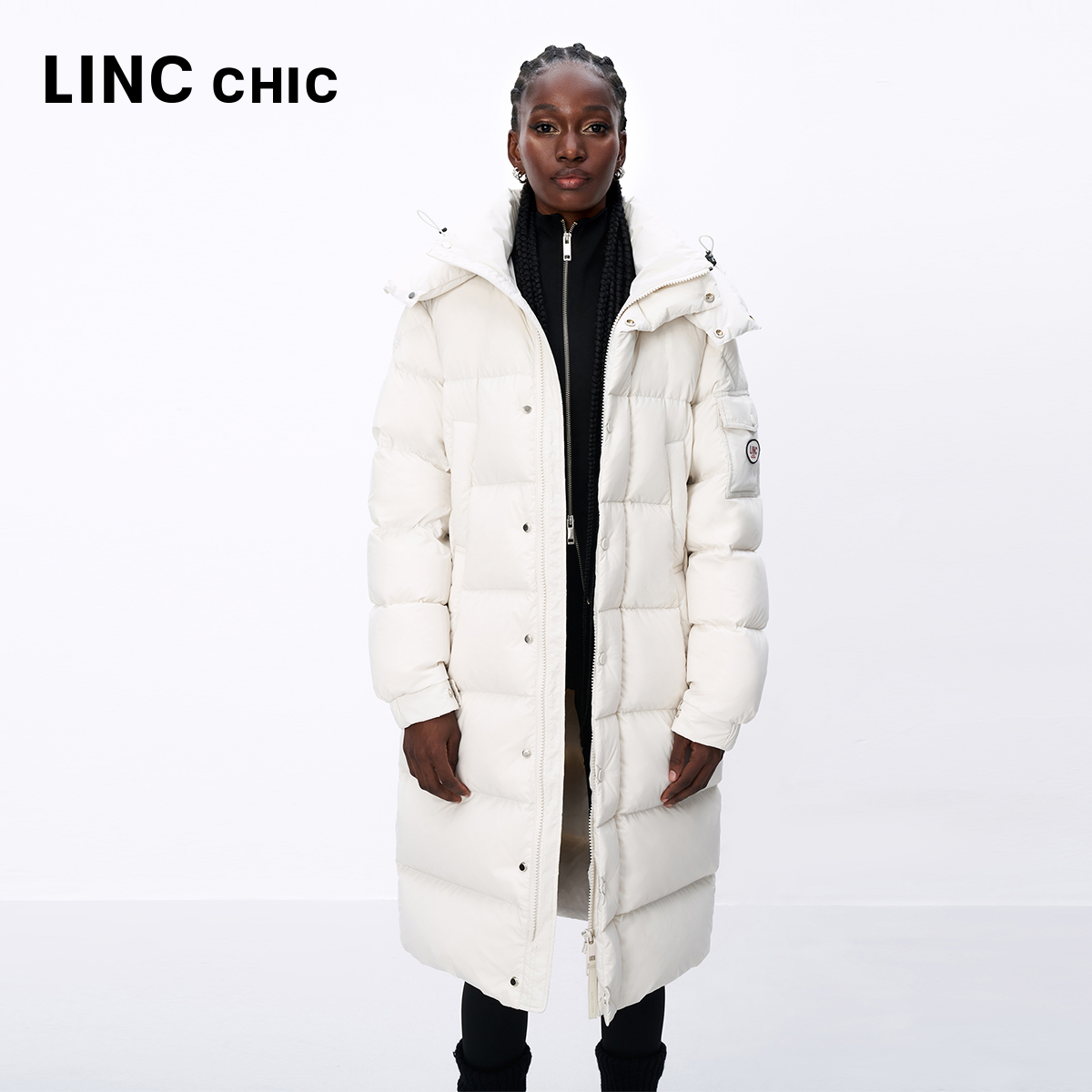 LINCCHIC/金羽杰设计师联名款加厚长款面包羽绒服N24808547