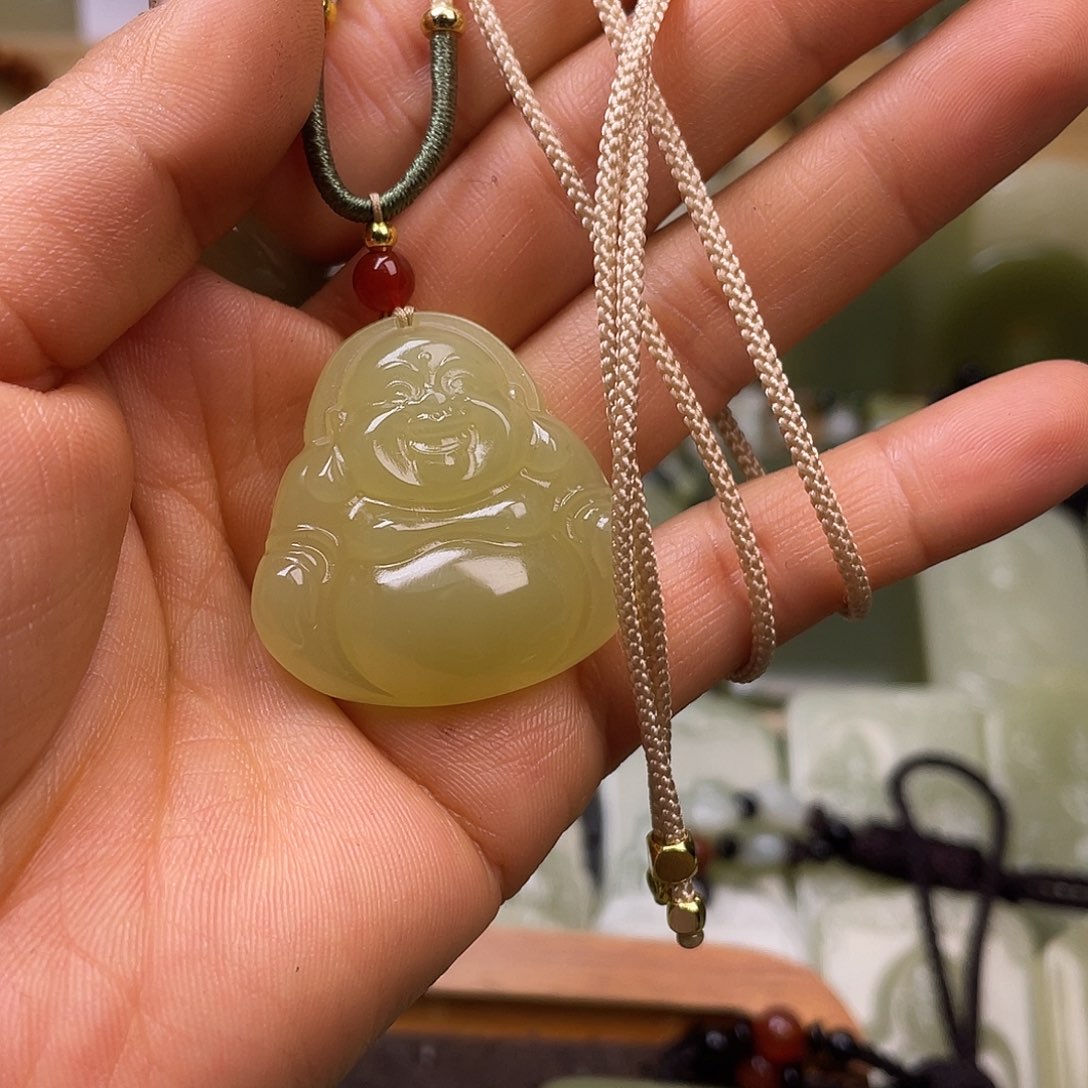 程***主冰黄口大肚弥勒佛30+mm