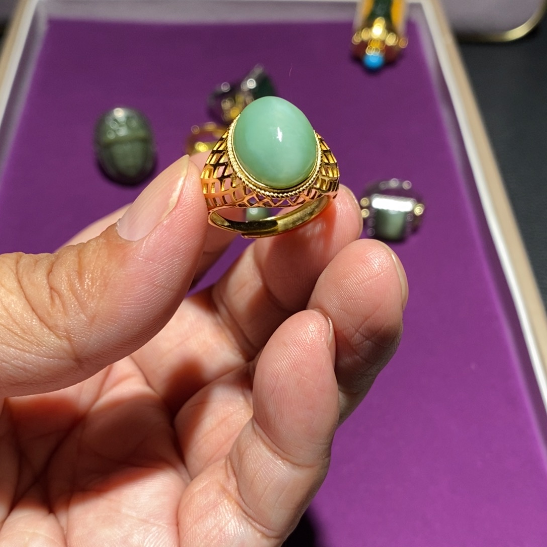 和田玉（碧玉）未镶嵌戒指