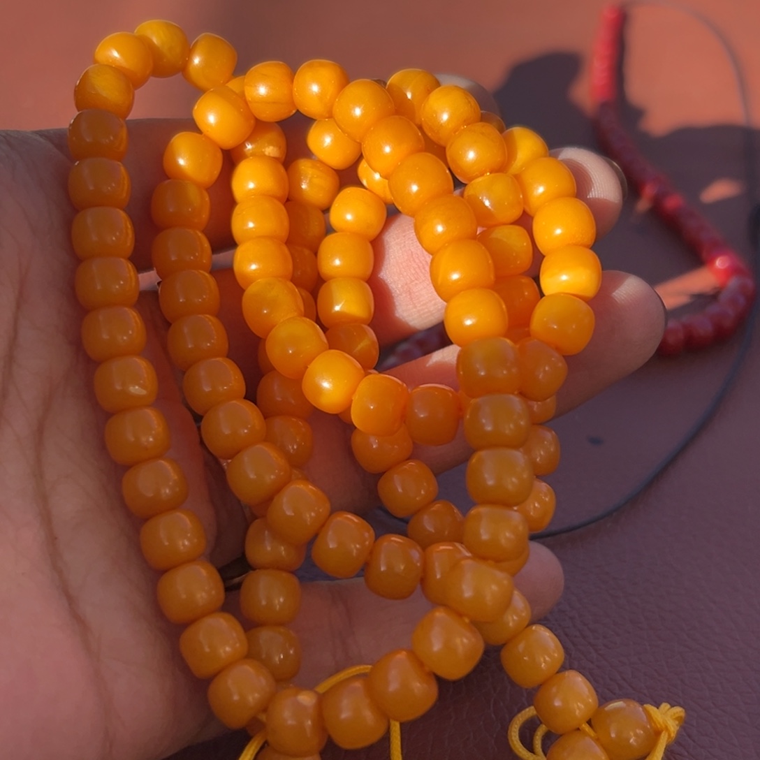 l***y琥珀未镶嵌手链蜜蜡108念珠